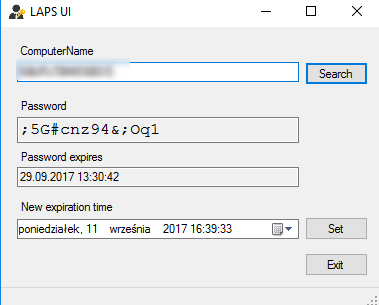 Read Password LAPS UI