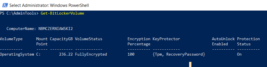 Get-BitLocker volume