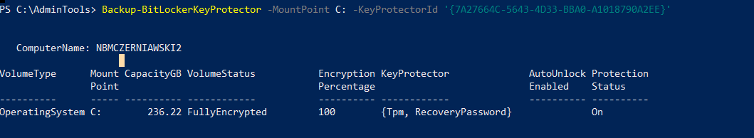 Get-BitLocker backup